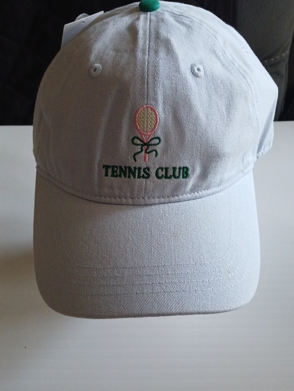 Tennis Club Blue Baseball Cap with Pink & Gold Accent